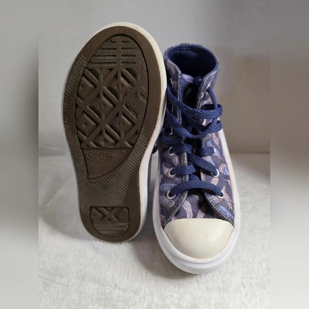 Converse Chuck Taylor Move Hi‎ Canvas Purple Kids Platform Casual Size 12